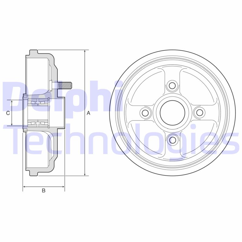 Delphi Diesel Remtrommel BFR567