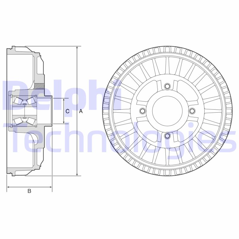 Delphi Diesel Remtrommel BFR622