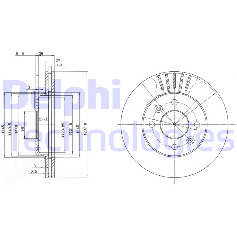 Delphi Diesel Remschijven BG2282C