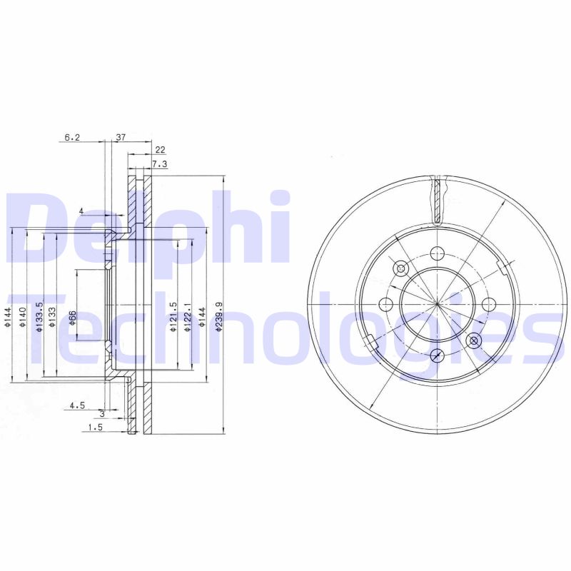 Delphi Diesel Remschijven BG2290