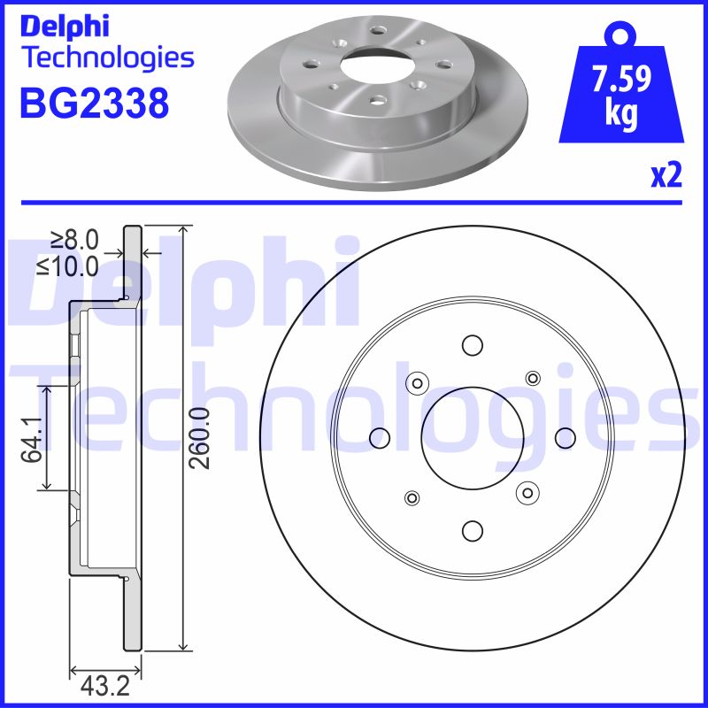 Delphi Diesel Remschijven BG2338