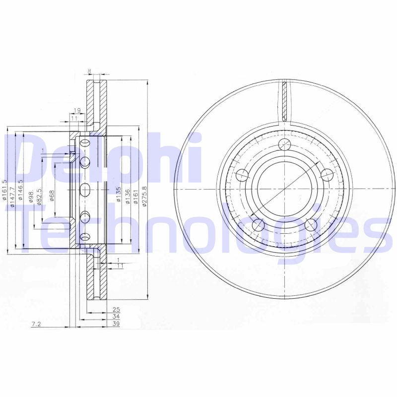 Delphi Diesel Remschijven BG2518