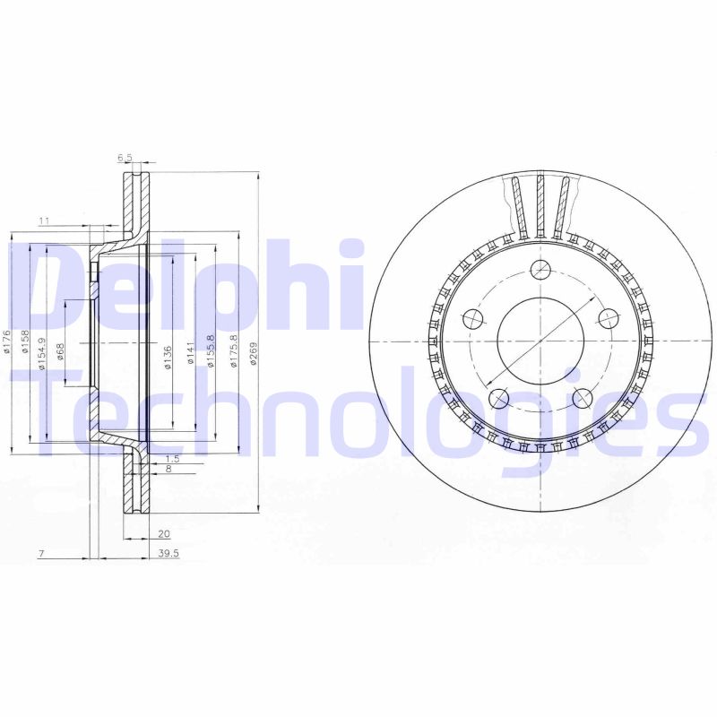 Delphi Diesel Remschijven BG2519