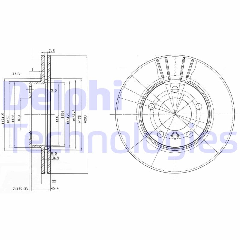 Delphi Diesel Remschijven BG2623