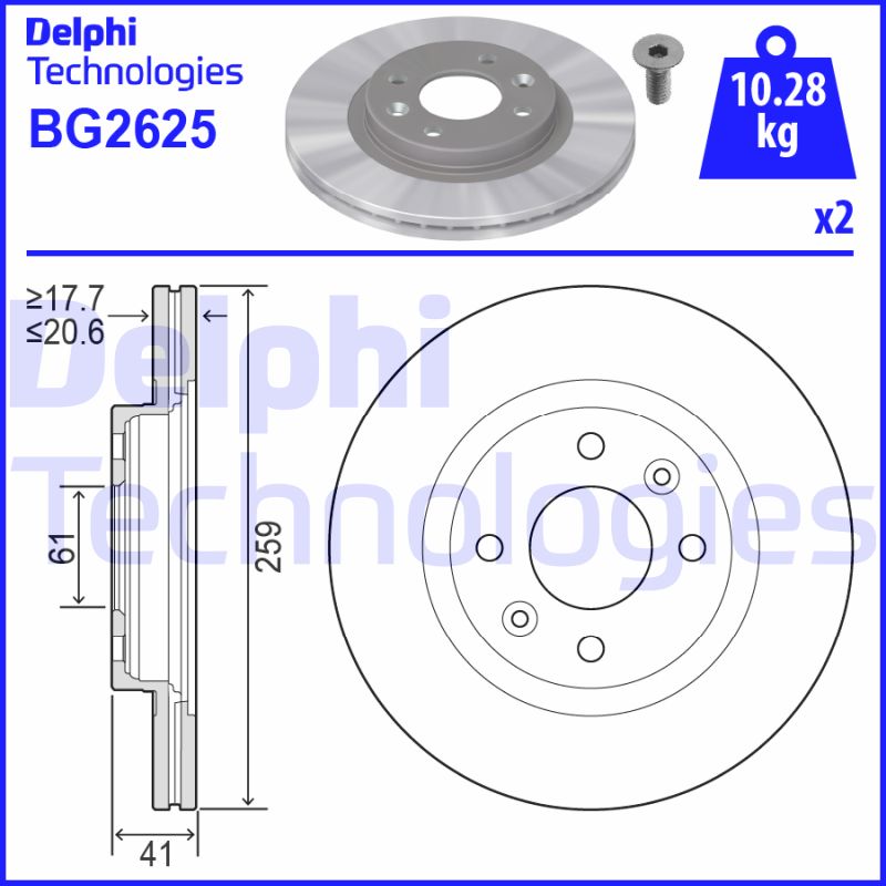 Delphi Diesel Remschijven BG2625