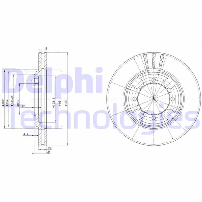 Delphi Diesel Remschijven BG2628