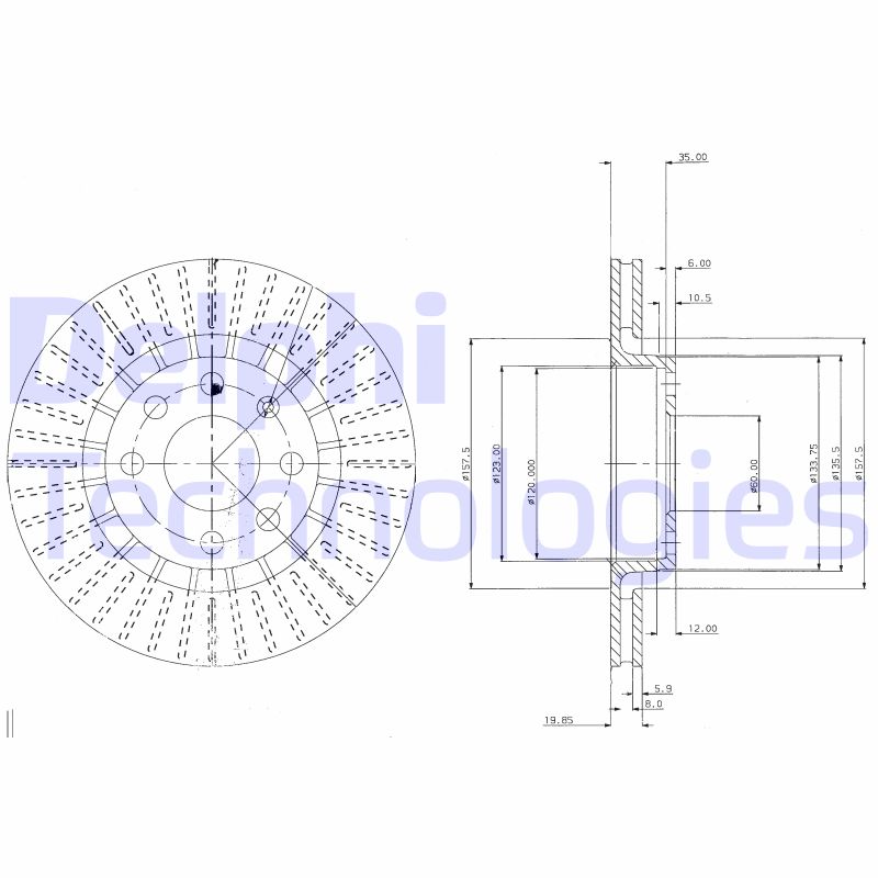 Delphi Diesel Remschijven BG2636