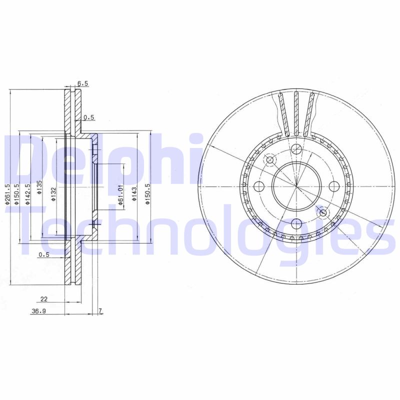 Delphi Diesel Remschijven BG2693