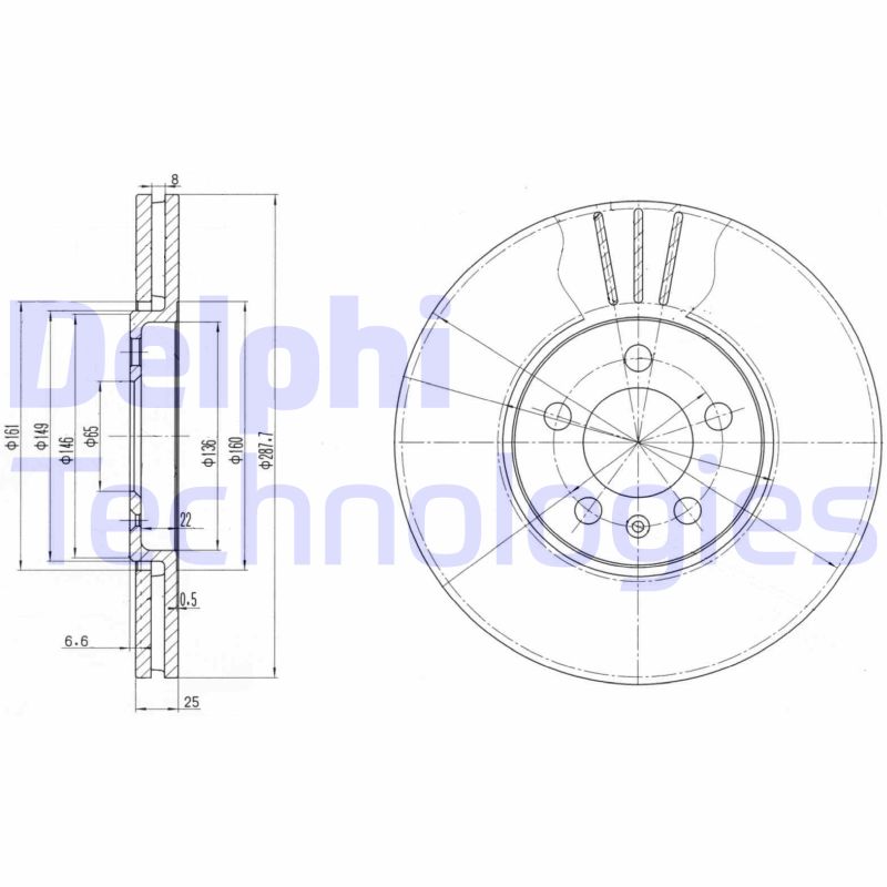 Delphi Diesel Remschijven BG2729