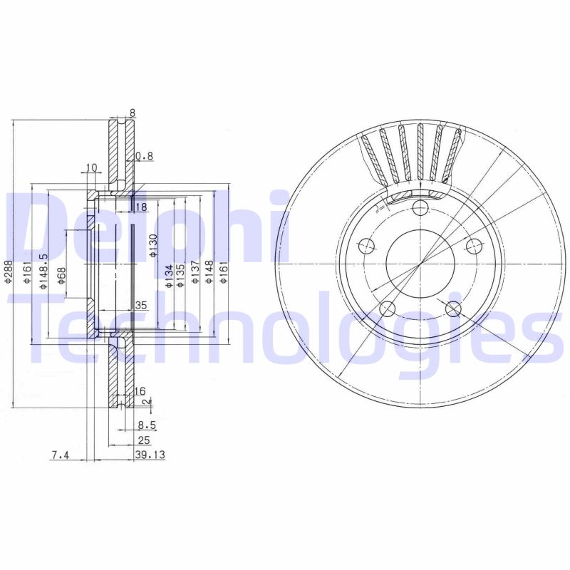 Delphi Diesel Remschijven BG2745