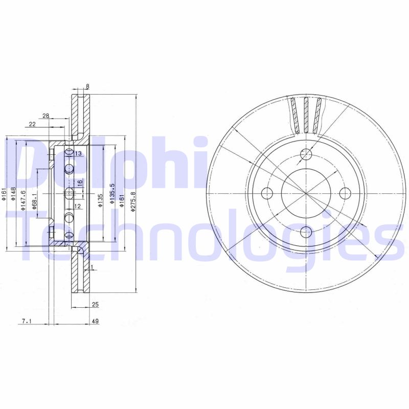 Delphi Diesel Remschijven BG2748