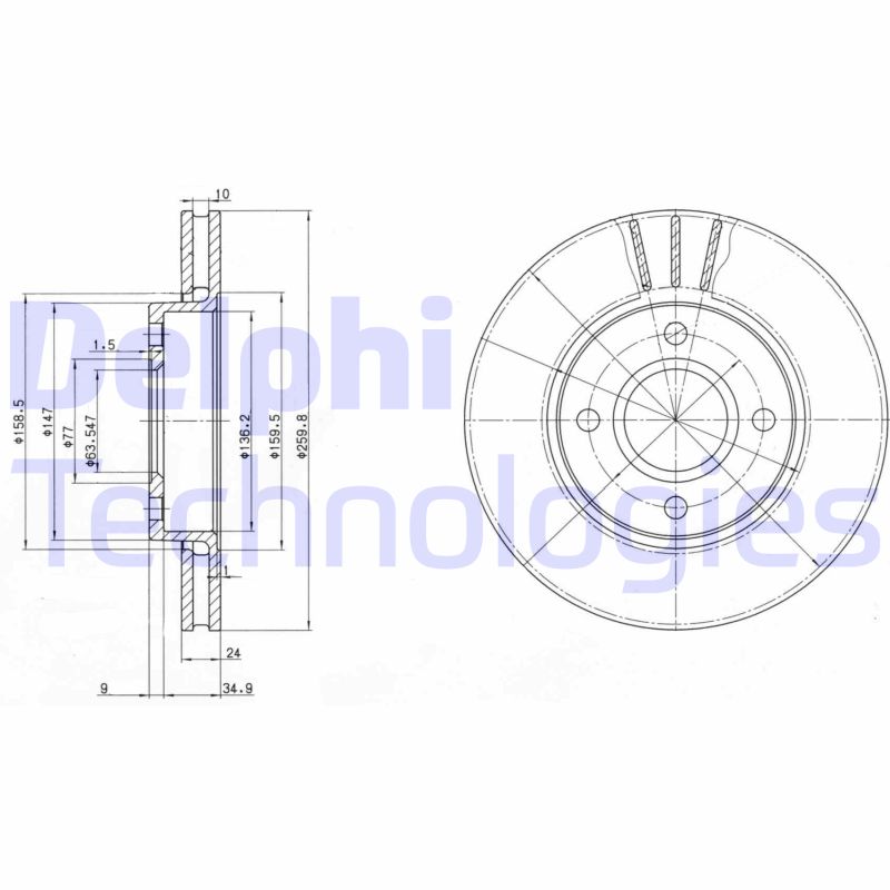 Delphi Diesel Remschijven BG2780