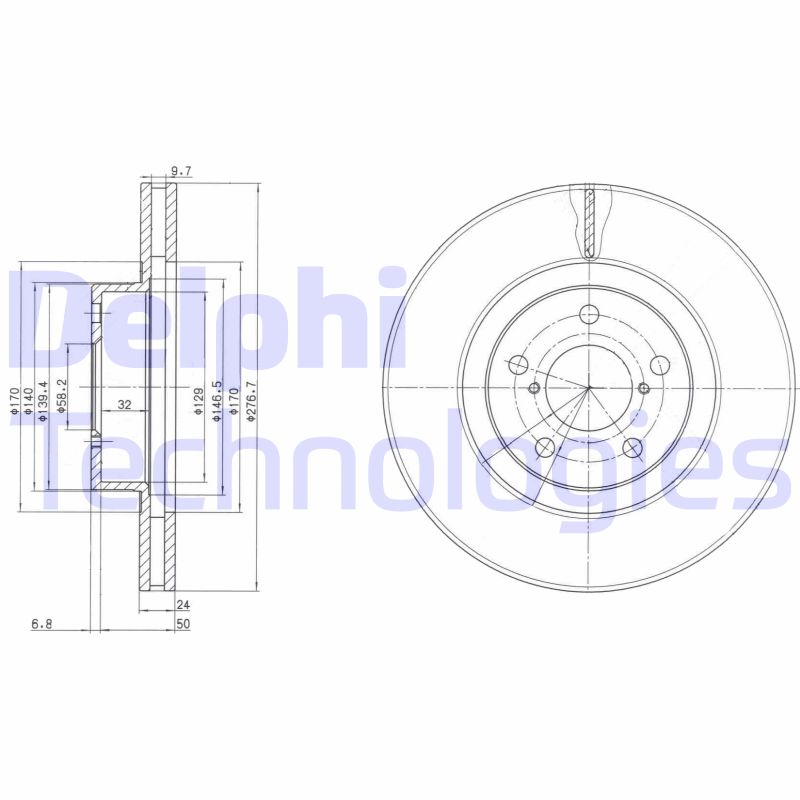 Delphi Diesel Remschijven BG2827C