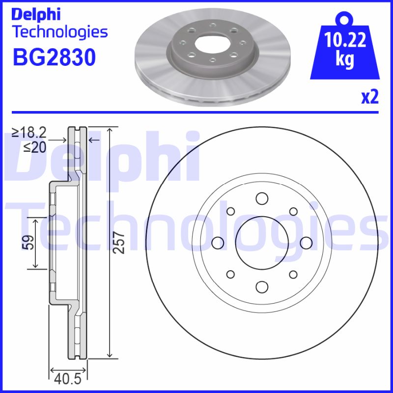 Delphi Diesel Remschijven BG2830