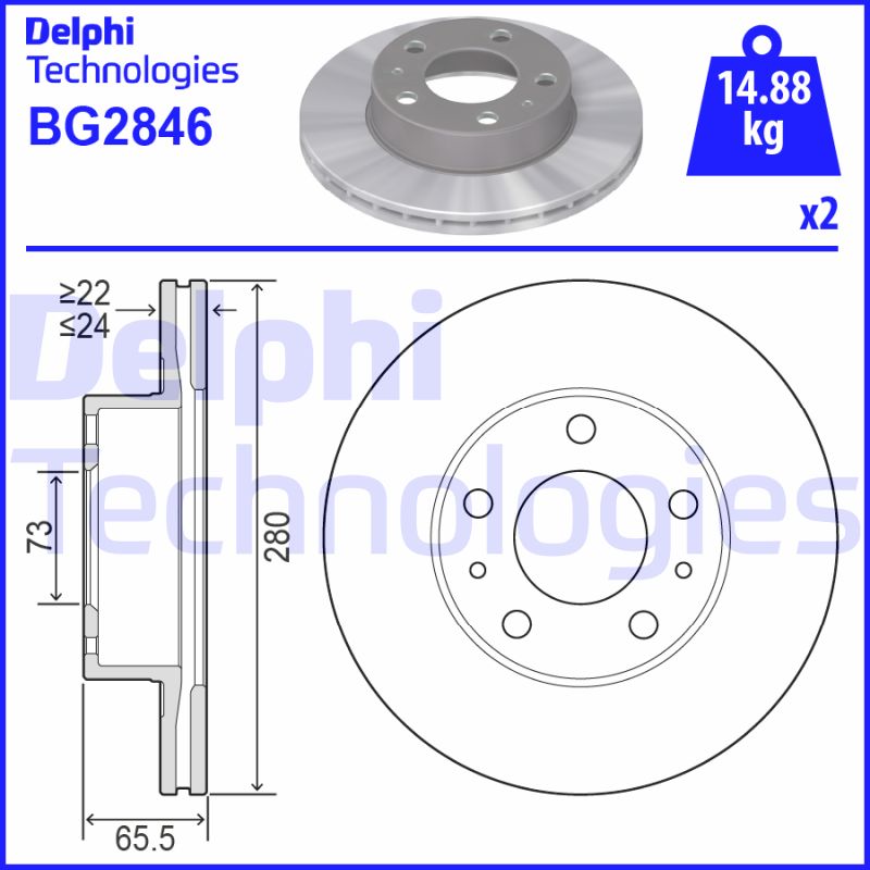 Delphi Diesel Remschijven BG2846