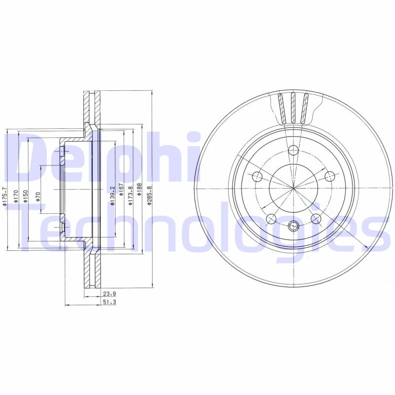 Delphi Diesel Remschijven BG2908