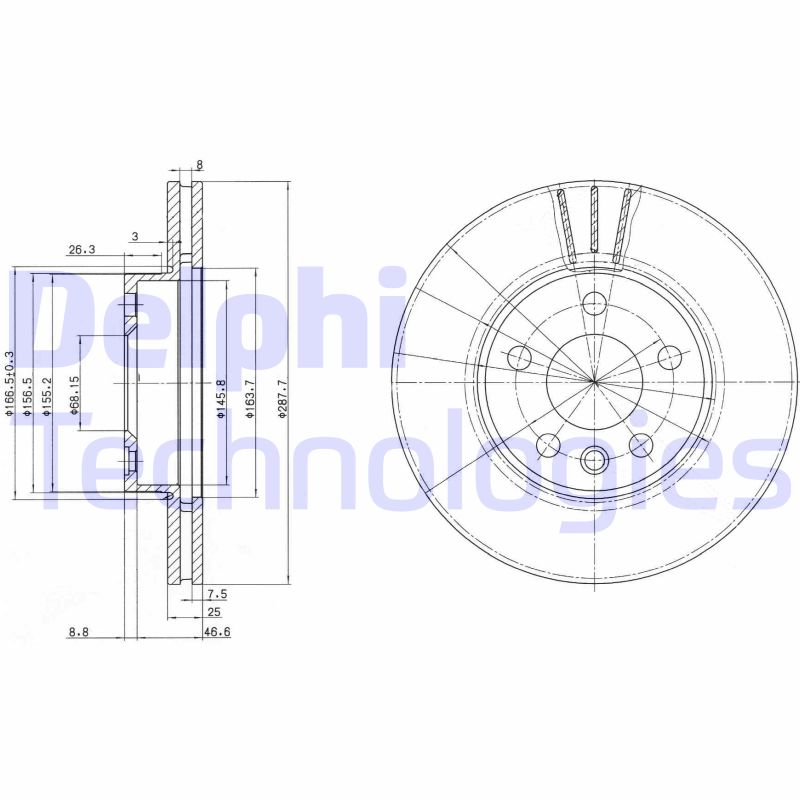 Delphi Diesel Remschijven BG3025