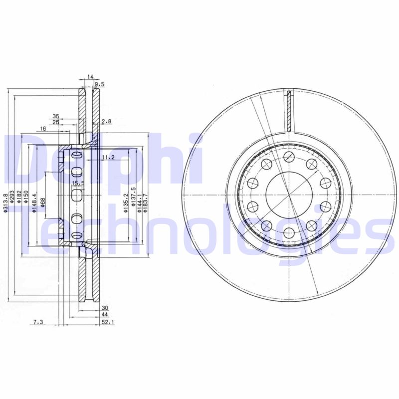 Delphi Diesel Remschijven BG3033