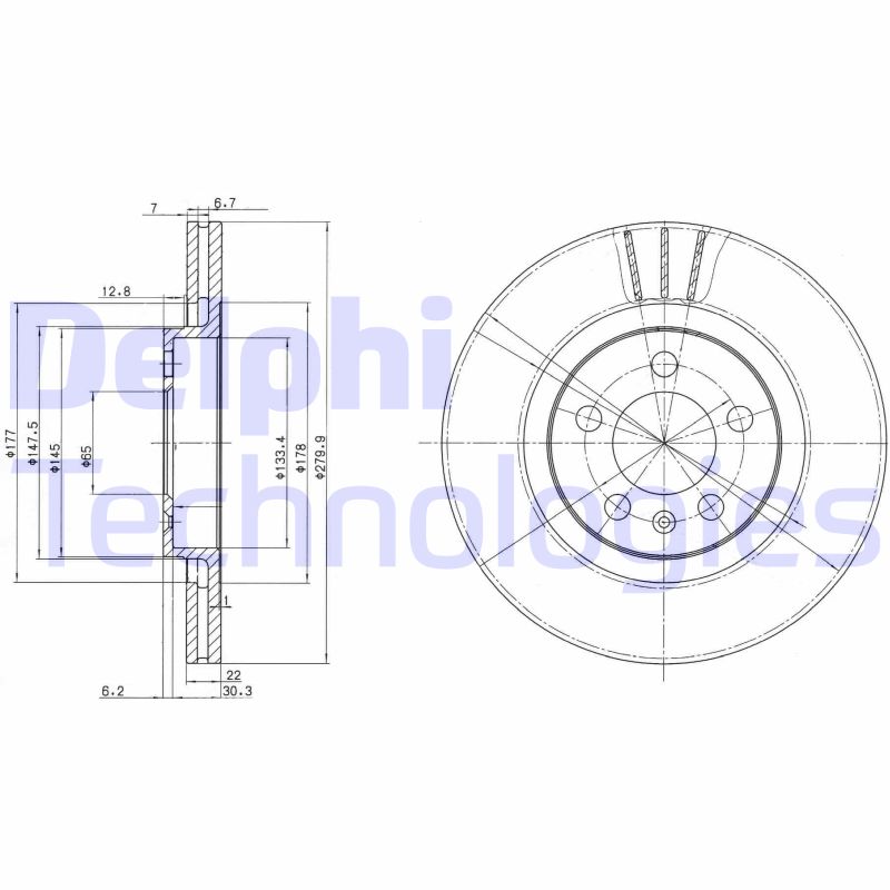 Delphi Diesel Remschijven BG3036C