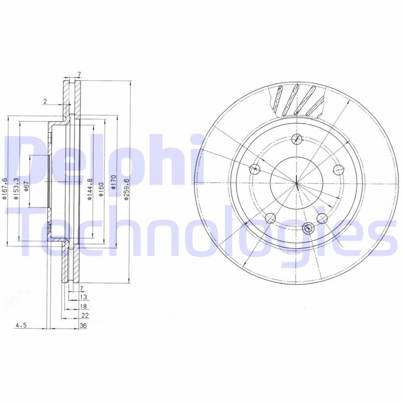 Delphi Diesel Remschijven BG3395