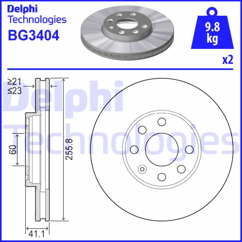 Delphi Diesel Remschijven BG3404