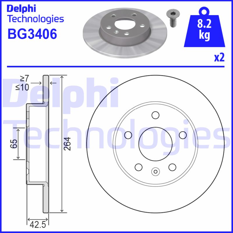 Delphi Diesel Remschijven BG3406