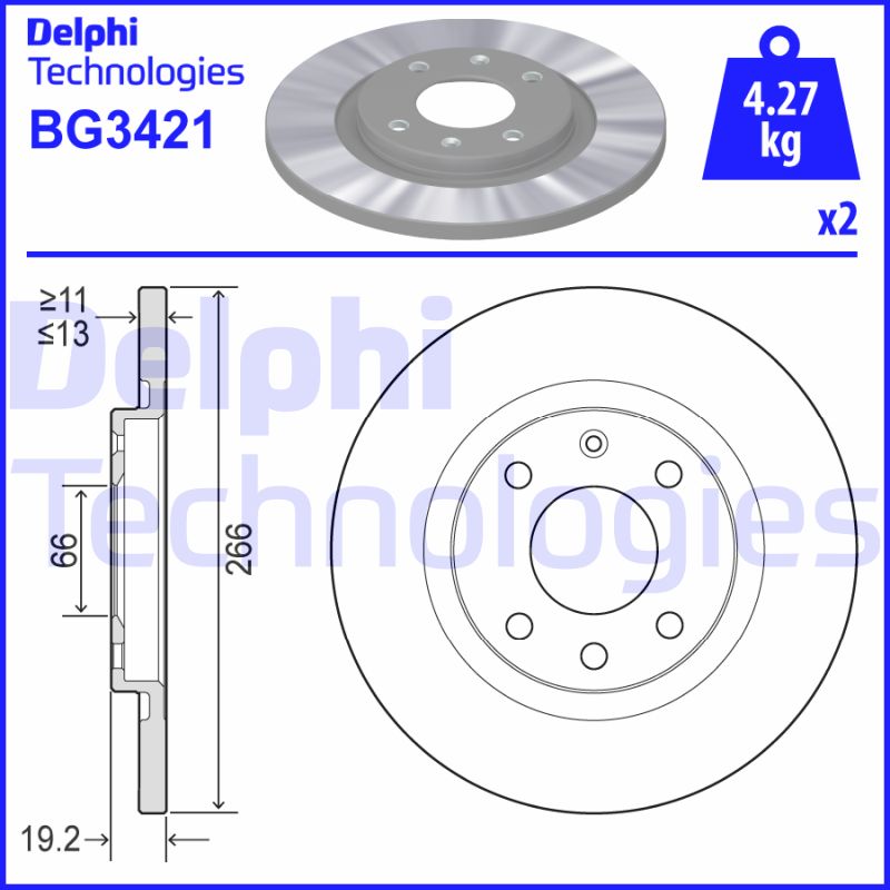 Delphi Diesel Remschijven BG3421