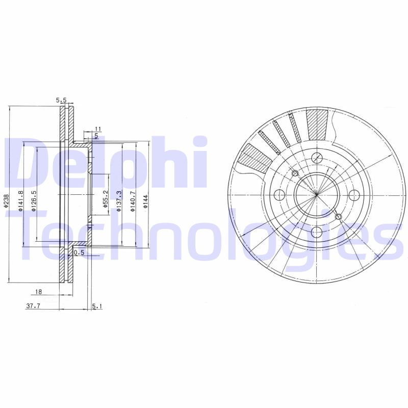 Delphi Diesel Remschijven BG3424