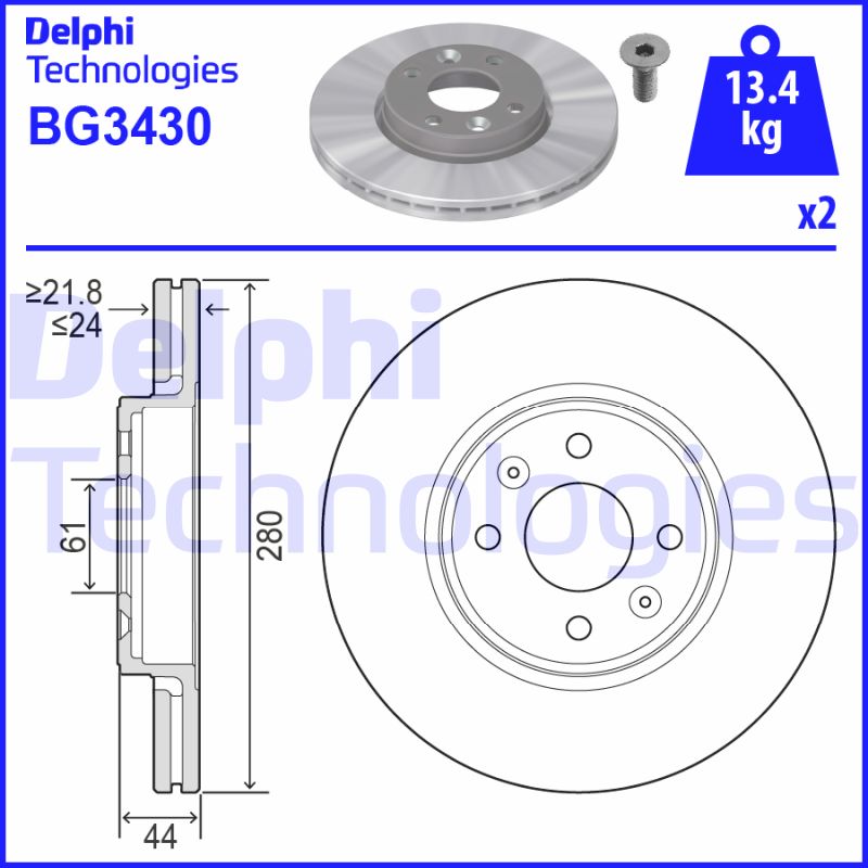 Delphi Diesel Remschijven BG3430