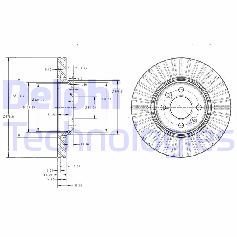 Delphi Diesel Remschijven BG3430C