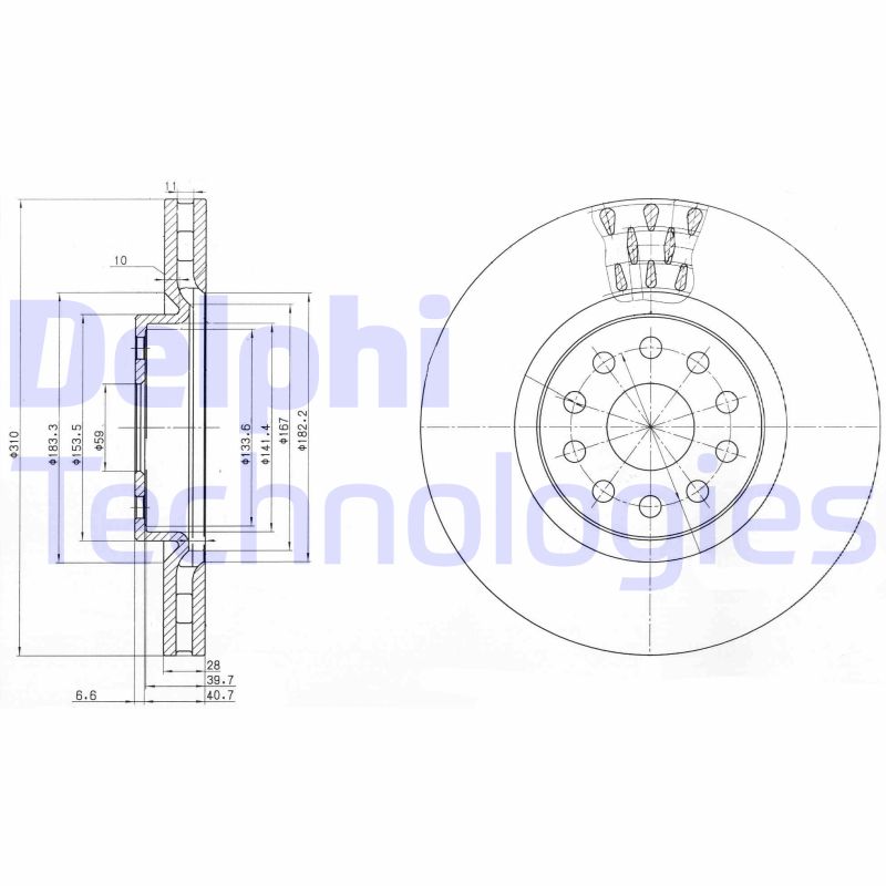 Delphi Diesel Remschijven BG3497