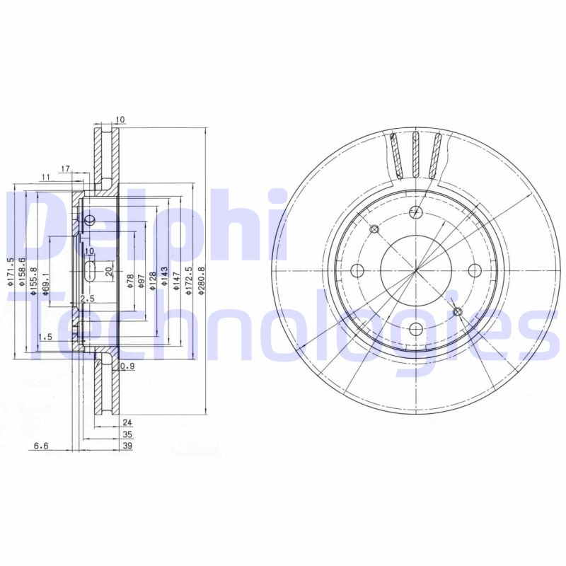 Delphi Diesel Remschijven BG3501