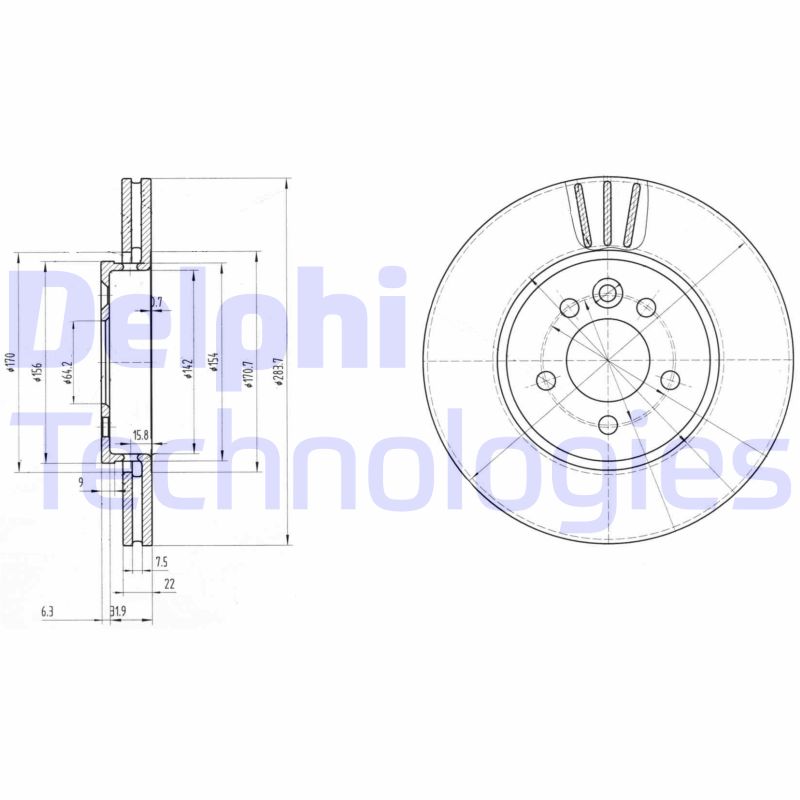 Delphi Diesel Remschijven BG3503