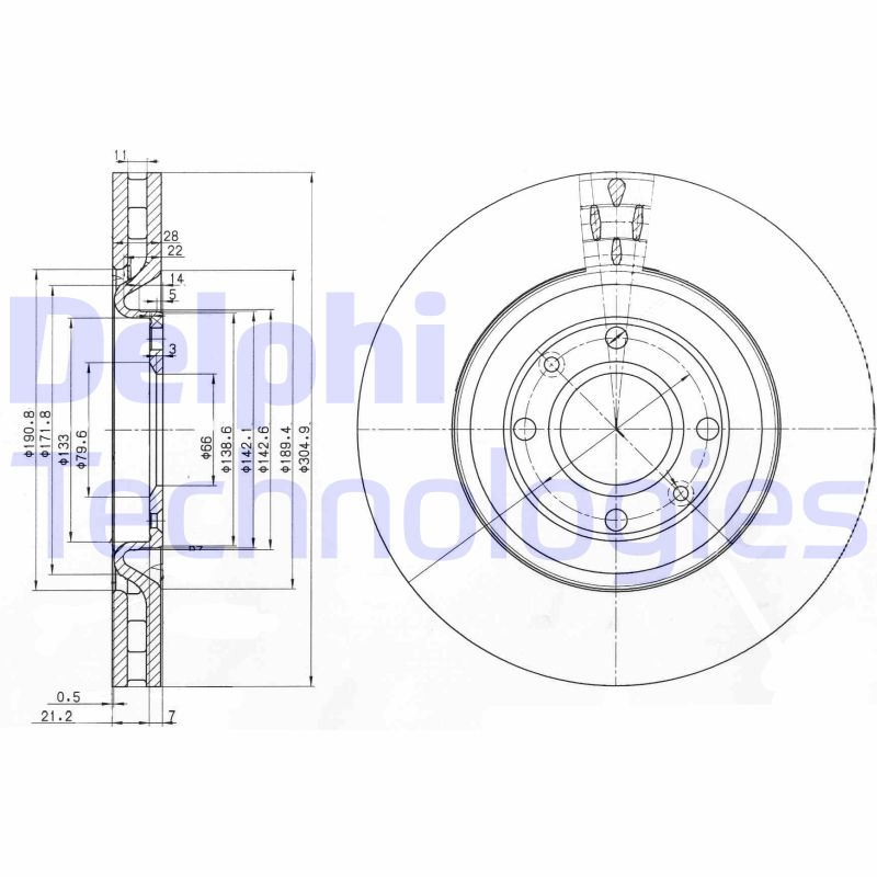 Delphi Diesel Remschijven BG3529