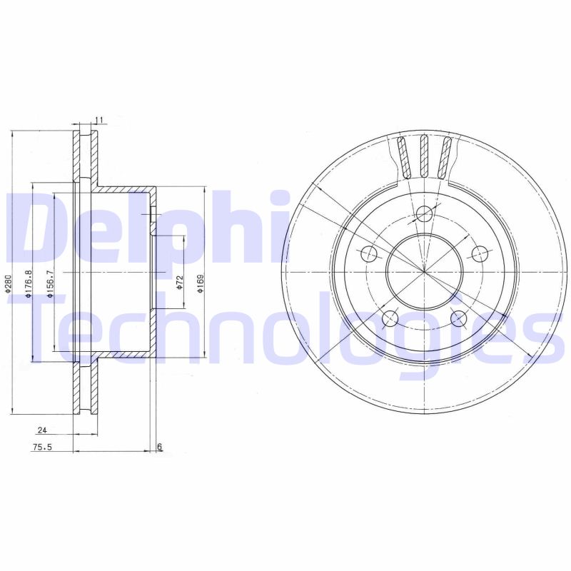 Delphi Diesel Remschijven BG3533