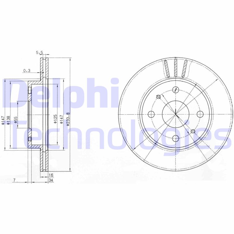 Delphi Diesel Remschijven BG3555