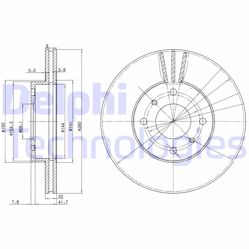 Delphi Diesel Remschijven BG3596C