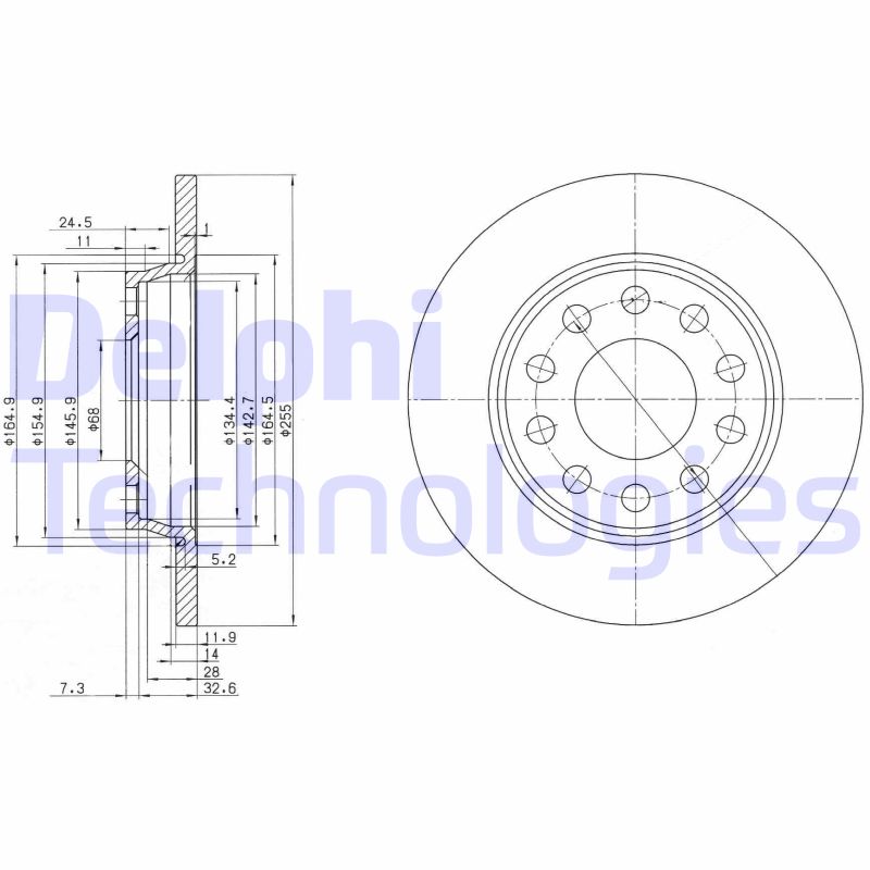 Delphi Diesel Remschijven BG3674C