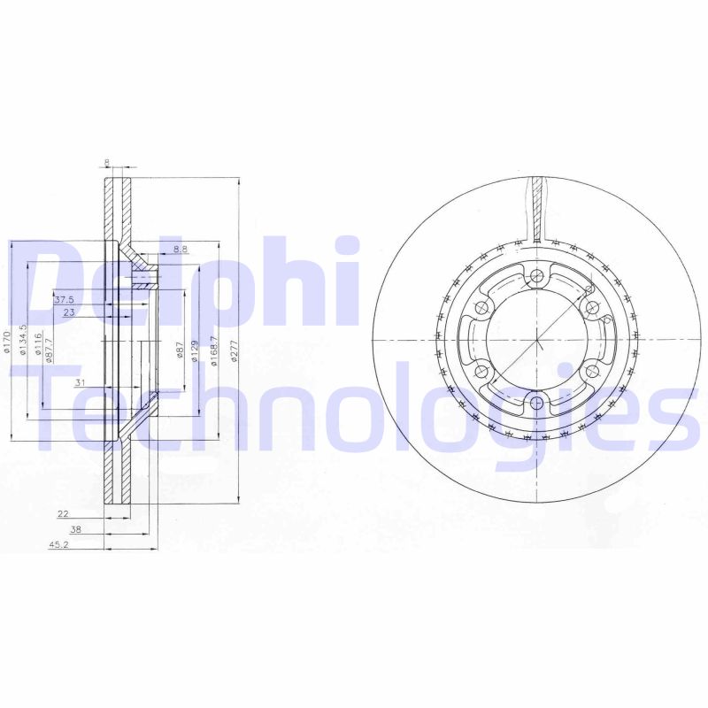 Delphi Diesel Remschijven BG3679