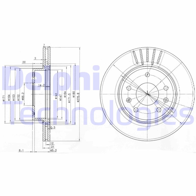 Delphi Diesel Remschijven BG3702C