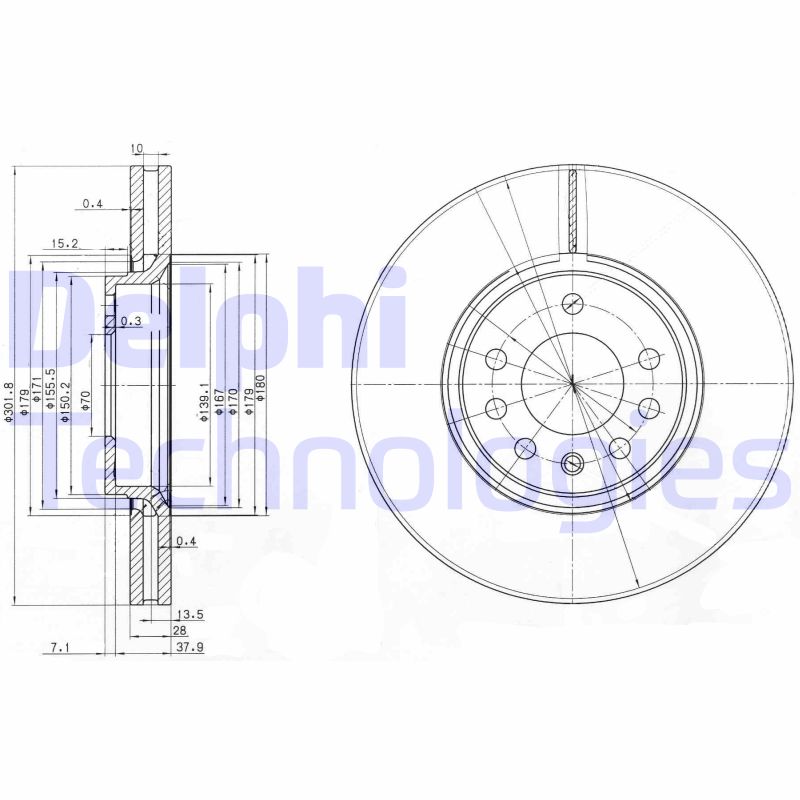 Delphi Diesel Remschijven BG3772