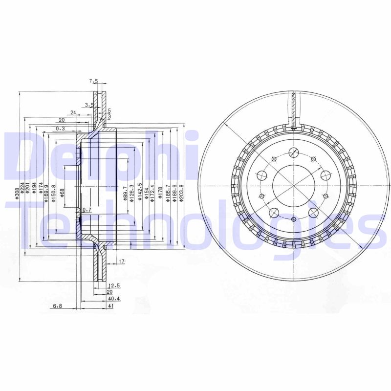 Delphi Diesel Remschijven BG3782