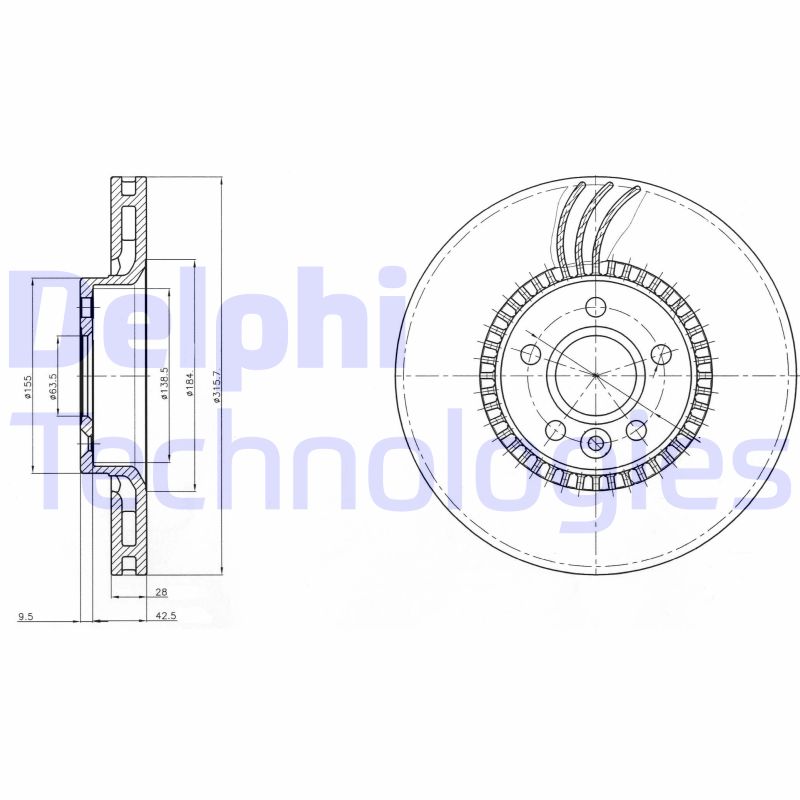 Delphi Diesel Remschijven BG3784