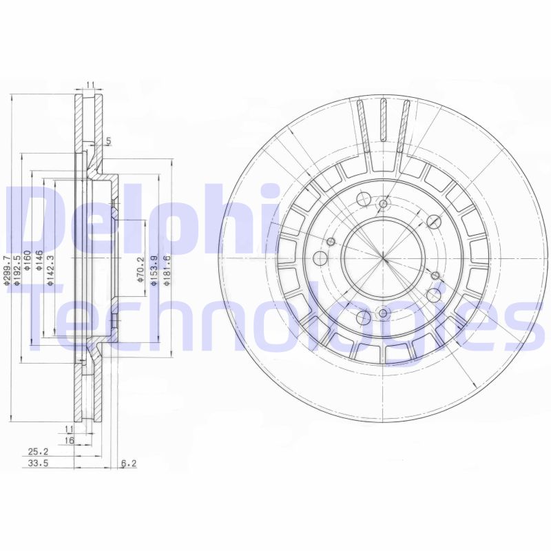 Delphi Diesel Remschijven BG3796