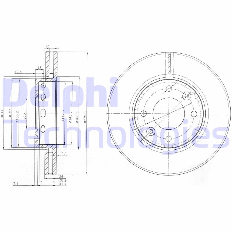 Delphi Diesel Remschijven BG3800