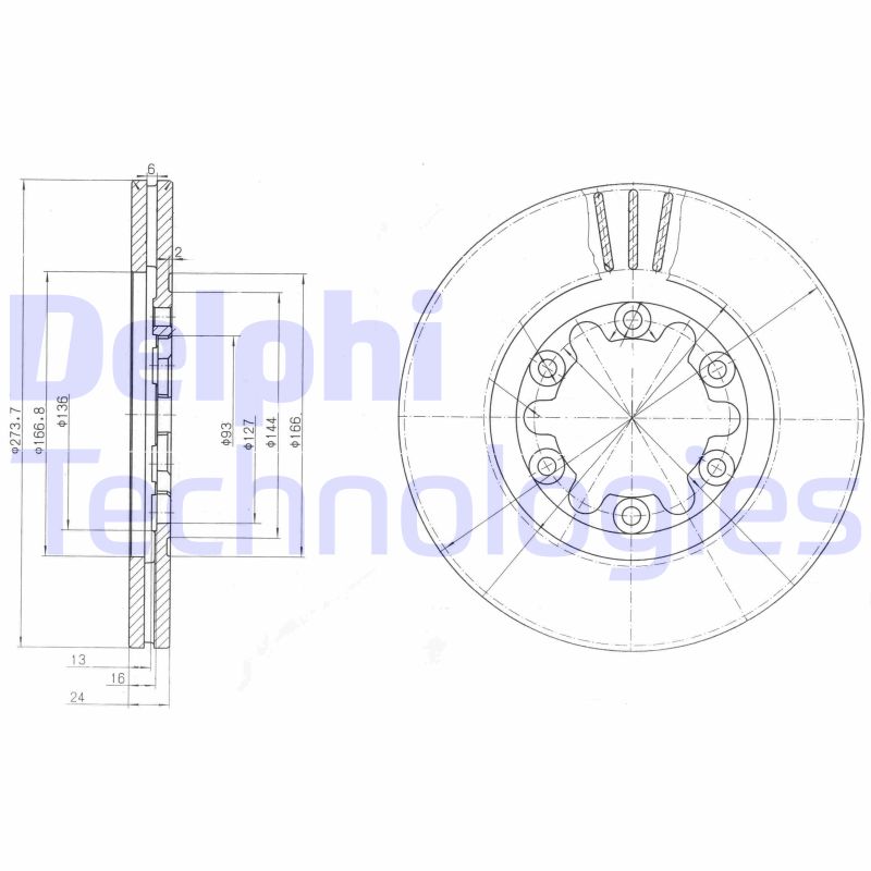 Delphi Diesel Remschijven BG3809