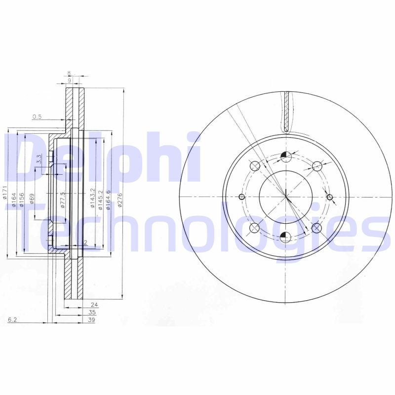 Delphi Diesel Remschijven BG3810