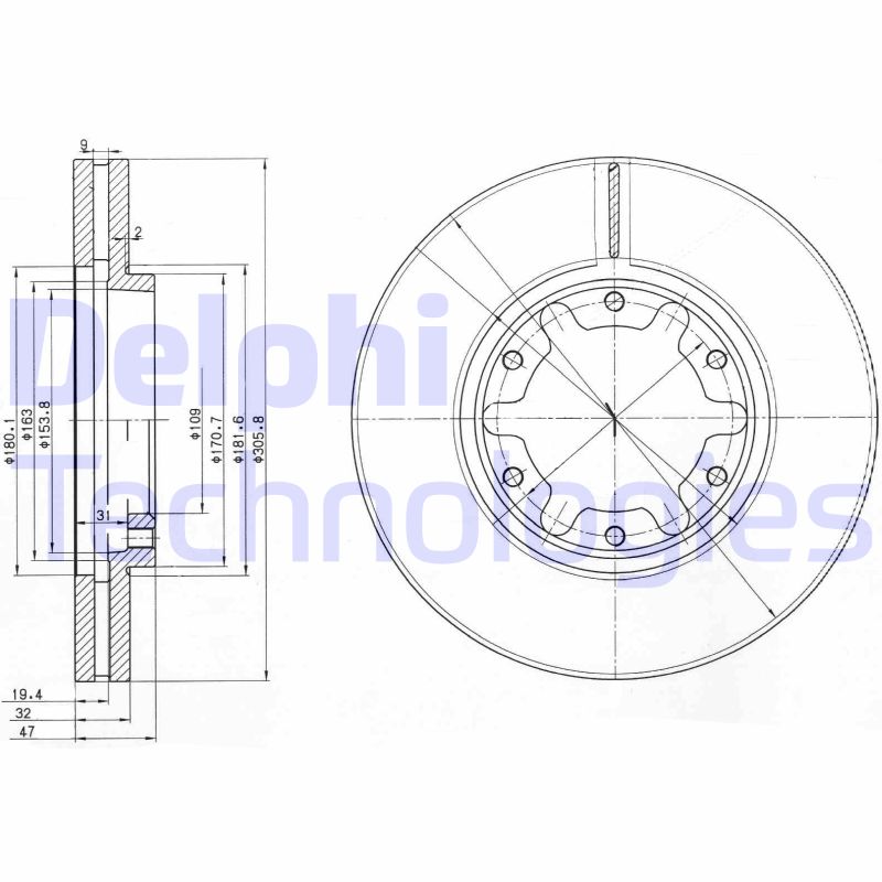 Delphi Diesel Remschijven BG3817