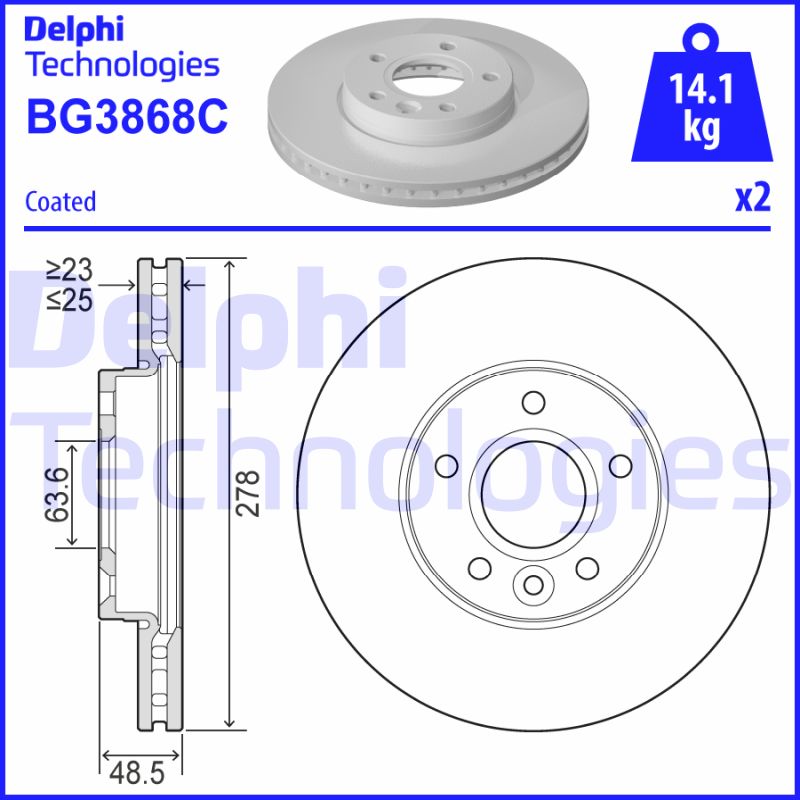 Delphi Diesel Remschijven BG3868C