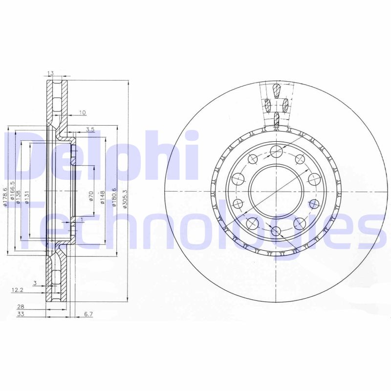 Delphi Diesel Remschijven BG3951